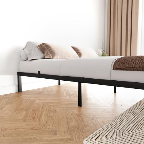 GAOMON 10 Inch Full Bed Frame No Box Spring Needed, Heavy Duty Platform Metal Bed Frame with Metal Slats and Under Bed Storage, Easy Assembly, Noise Free, Black