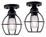 YaoKuem Semi Flush Mount Ceiling Light Fixture, E26 Medium Base, Metal Housing, Bulbs NOT Included,