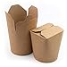 Extiff Lot de 50 boîtes marrons en carton 480ml - Récipient alimentaire jetable pour nourriture à emporter - Pasta Box pour nouilles/pâtes/plats cuisinés - Etanche - 100% recyclable