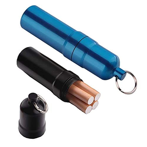 2 Stück Tragbare Zigarettenetui, Schlüsselanhänger Zigarettenetui Mini Zigarettenetui aus Aluminium Halterung Runde Zigaretten Kasten Zigaretten Taschen Box für Herren Frauen Cover
