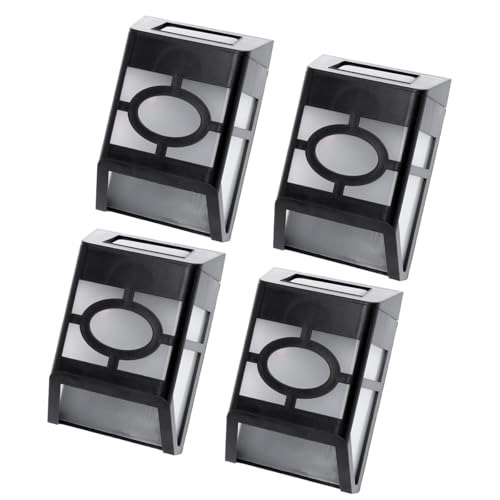 Toddmomy 4pcs Solar Wall Lights Outdoor LED Lighting Tool Waterproof Yard Light Solar Powered for Porch and Garden Black