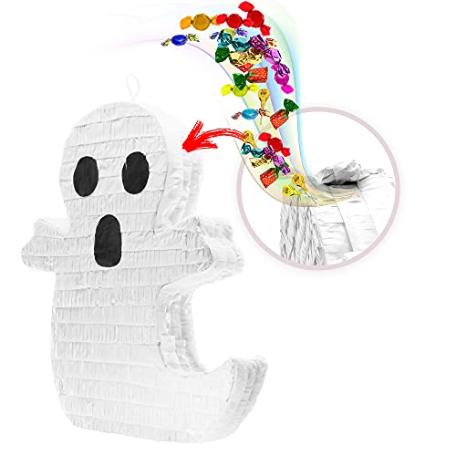 Spooky Ghost Pinata - Halloween Pinata Mexican Decorations For Birthday Parties, Themed Fillable Pinata For Candy, Toys, And Treats, Fun For Buster, Includes Hanging String #TOP3