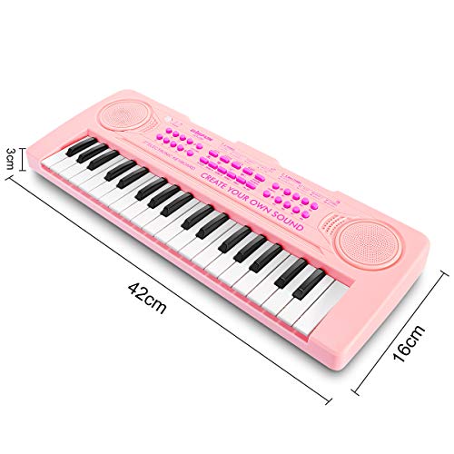 Kids Piano Keyboard, Musical Learning Educational Toy For Beginners 37 Keys Portable Piano Electronic Keyboard With Microphone, Christmas Birthday Gifts For 3 4 5 6 Years Old Girls #TOP4
