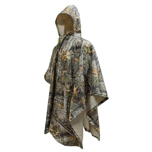 LOOGU Rain Poncho, Waterproof Camouflage Rain Coat Outdoor Camo Shelter Ground Sheet One Size