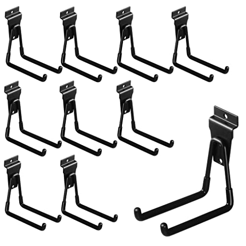 PYBTOOL 4 Inch Slatwall Hooks - Heavy Duty Slatwall Accessories for Garage, Black (10 Pack) by PYBTOOL - Used condition - CA$34.74