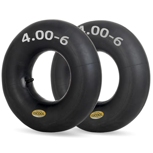 GICOOL 4.00-6 Replacement Inner Tube 2 Pack with TR-13 Valve Stem Heavy Duty For 13 Tires Wheelbarrow Garden Utility Wagon Go Cart Lawn Mower
