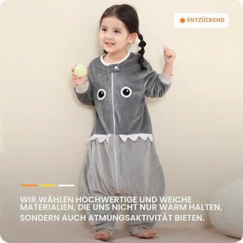 HAHASHOW Baby Schlafsack mit Füßen Schlafsack mit Beinen 5-6 Jahre Hai – Ansicht 7