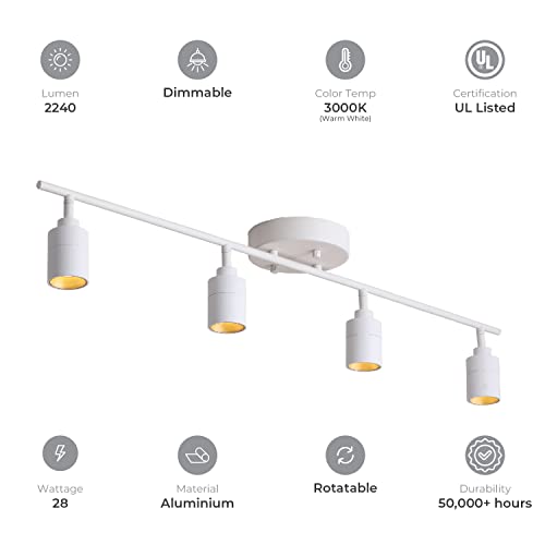 Vidalite CE1008572 Shura 4-Light White Integrated Led Track Light W/Rotatable Heads, 3 Ft. Fixed Track Lighting Kit thumb #7