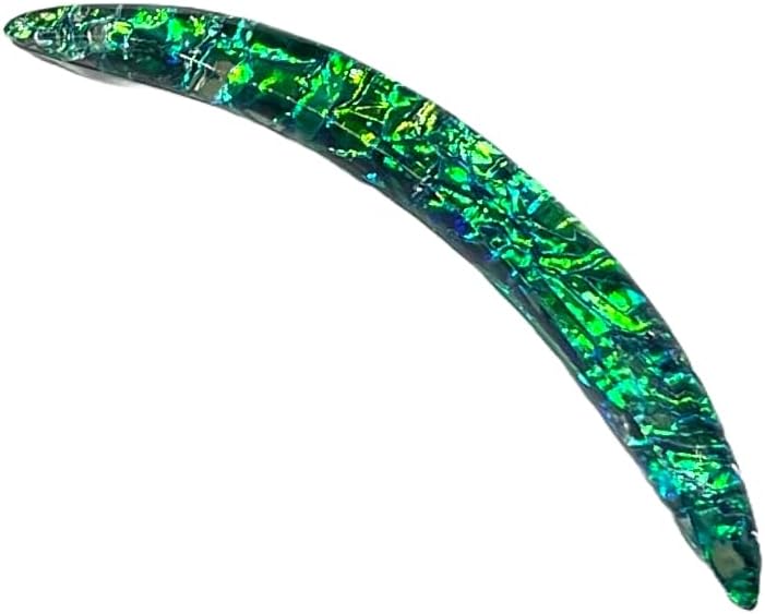Green Opal Glitter Stone Tribal Septum Curved Spike Tusk | Handmade Stone Body Piercing Jewelry | Boho Ethnic Septum Ring