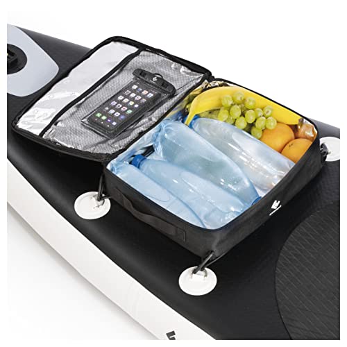 FitEngine SUP Kühltasche | wasserresistente SUP-Tasche | 11 L Fassungsvermögen | für Snacks und Getränke | kühlende Isolierschicht | Easy-Click Befestigungshaken| mit Innen- und Außentasche Cover