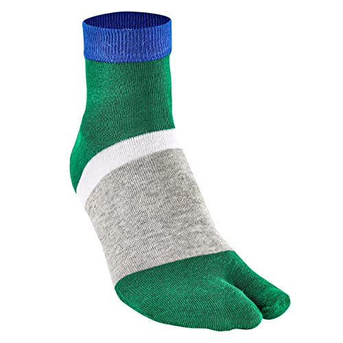 UBUMO Men's Flip Flop Socks Tabi Split Toe Geta Wicking Cotton Pack of 4