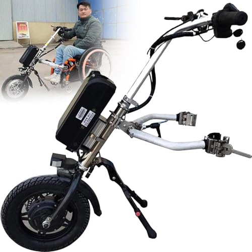 48V 500 W 電動ハンドサイクル車椅子アタッチメント、15/17AH バッテリーハンドバイク電動車椅子変換キット、3 段階速度調節可能、12 インチホイール(A)