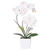 HOMESEASONS Orchid Lamp-LED Lighted Orchid Arrangements,Pre Lit Artificial Orchid,Light Up Flower Lights, Faux Orchid Phalaenopsis Arrangement (White)