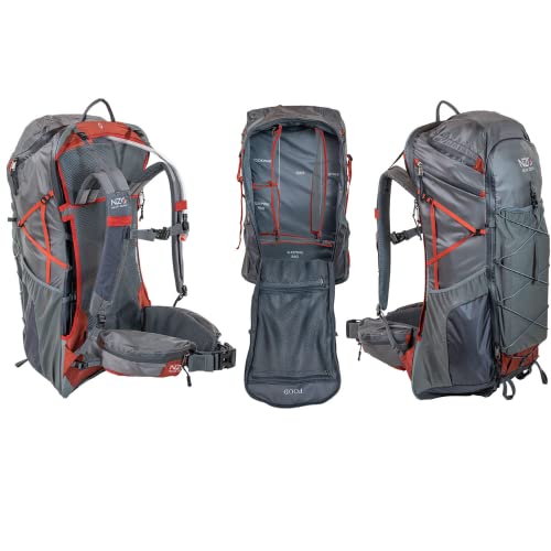 Near Zero The Dean Ultralight Organizational Hiking Backpack For Backpacking Adventures | 50L Camping Essentials Bag With Hydration Bladder Compartment | Medium Torso | Ultralight 3Lbs Trekking Bag #TOP2