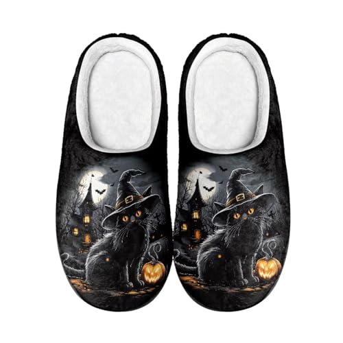 Lotusorchid Cozy House Slipper for Women Men, Comfy Fuzzy Flannel Slippers for Indoor Outdoor, Washable Warm Sleep Slipper Memory Foam Open Back House Shoes