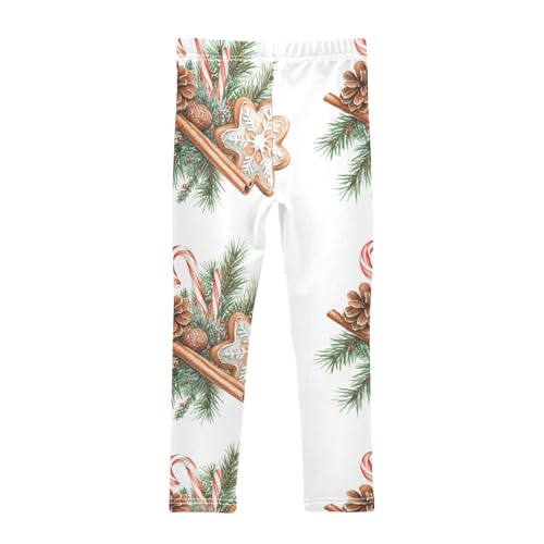 ZZKKO Girls Leggings Christmas Cookie and Cinnamon Toddler Girls Clothes Leggings for Girls Toddler Girls Leggings 3-4T2