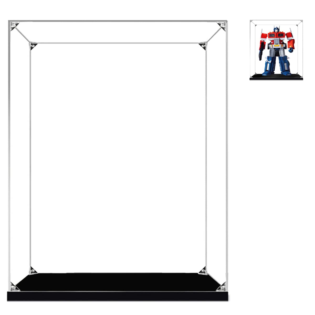 Teca Vetrina Espositiva per Lego Optimus-Prime 10302 Modello‌ | 30x20x40 cm, 2mm, Antipolvere, da montare, Vetrinetta Acrilico Trasparente per Collezionismo, Modellini, Statue