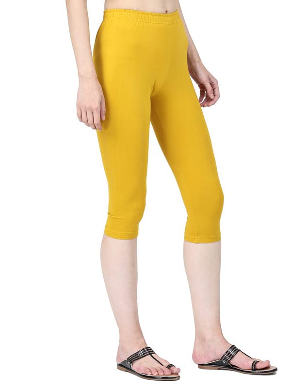 Image of Robinbosky Premium Stretchable Cotton Capri Legging for Women | Suitable for Formal wear & Casual wear | High-End Elastic Makes. The Leggings Squat Proof and Durable for Travel, Yoga, & Workout.
