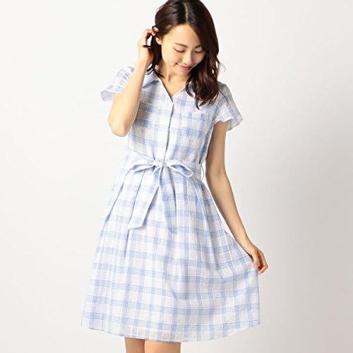 Amazon Co Jp ミッシュ マッシュ Misch Masch チェックバックレースアップシャツワンピース ライトブルー M 服 ファッション小物