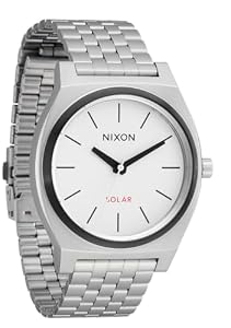 Nixon Time Teller Solar A1369 Men's Analog Solar-Powered Watch - 40.5mm (Silver / White Lume)