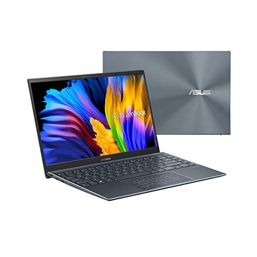 ASUS ZenBook 14 Ultra-Slim Laptop 14” FHD Display, AMD Ryzen 5 5600H CPU, Radeon Vega 7 Graphics, 8GB RAM, 512GB PCIe SSD, NumberPad, Windows 10 Home, Pine Grey, UM425QA-ES51