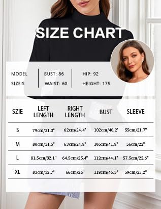 Image of Women Asymmetrical Patchwork Sweaters Slit Turtleneck Pullover Sweater Dress 2 in 1 Sweater Shirt Tunic Sweater Tops
