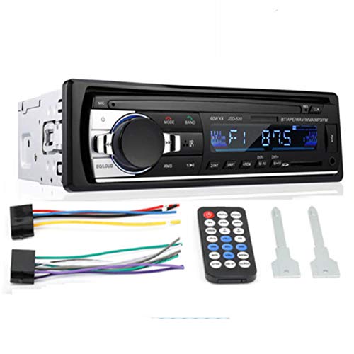 VIGORWORK in-Dash Car Stereo Bluetooth Audio Receiver with Microphone 12V Aux in FM Radio Adapter Car MP3 Player Support Aux in TF Card USB Car AUX Receiver + Remote Control+ISO Connector
