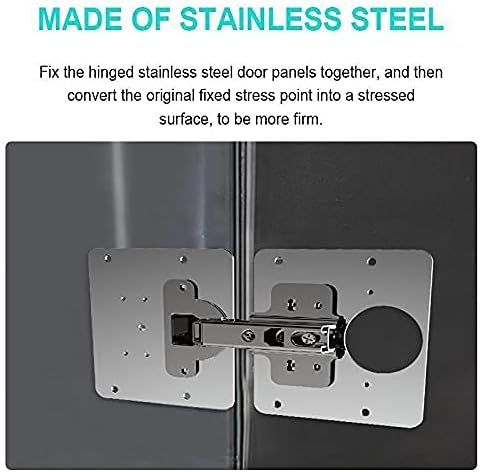 Hinge Repair Plate, 2 PCS Cabinet Hinge Repair Brackets,DWTECH Kitchen Cupboard Door Hinge Repair Plate Kit with Hole, Stainless Steel Flat Fixing Brace Brackets with Screw