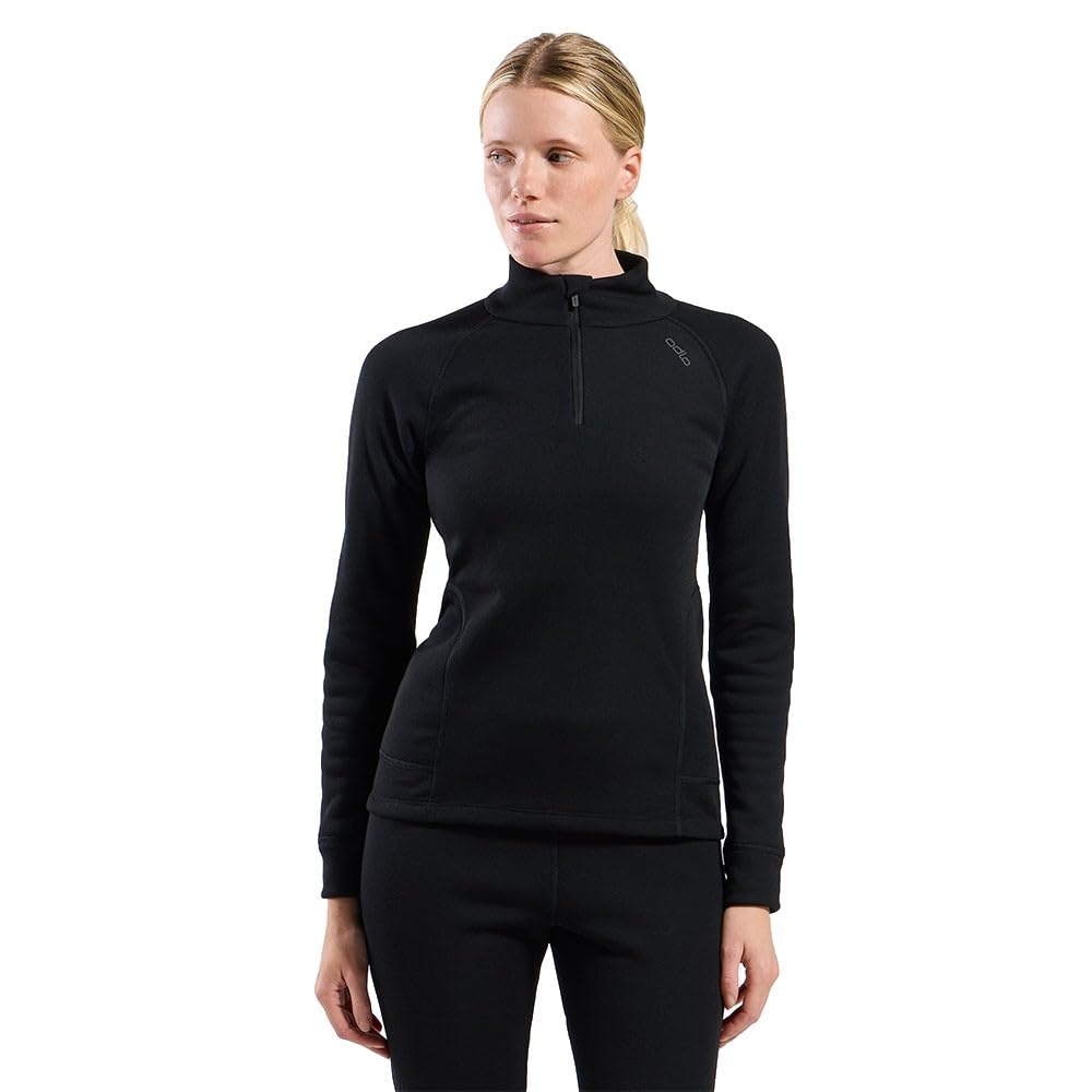 Odlo Active X-Warm sous-vêtements Thermiques à Manches Longues pour Femme avec 1/2 Fermeture éclair I sous-vêtements de Ski Chauds