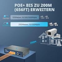 Gigabit PoE Switch with 4 POE+ Port, 1 Gigabit Uplink Port and 1 SFP Port, IEEE802.3af/at Compliant, Up to 78W, Metal Design, Unmanaged Power Over Ethernet Switch, Plug and Play Network Switch – Ansicht 6