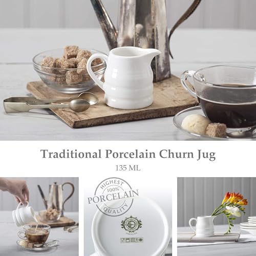 WM Bartleet & Sons 1750 T359 Porcelain Traditional Churn Jug, 135 ml, White - Image 3