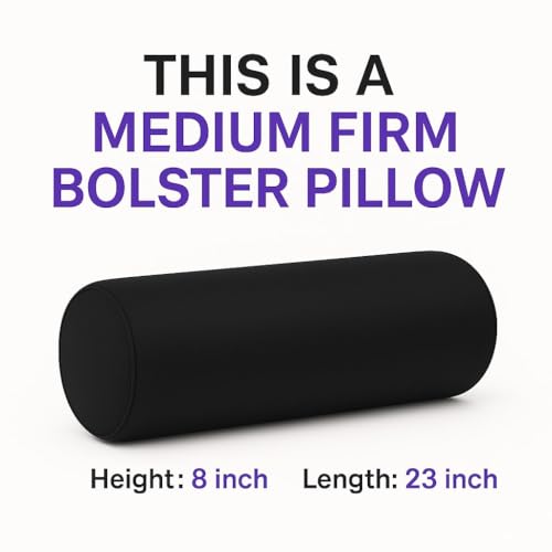 Image of Wakefit Firm Bolster Pillow | Pack of 1 | 23x8 Inch | Firm Foam & Removable Velvet Fabric | Machine Washable Cover | for Bed, Sofa & Diwan | Pink