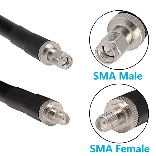 Gemek 100Ft Sma Male To Sma Female Antenna Cable, Low Loss Extension Coaxial - Antenna Lead Extender For 3G/4G/5G/6G/Lte/Ads-B/Ham/Gps/Wifi/Rf Radio Use (50 Ohm Not For Tv) #TOP7