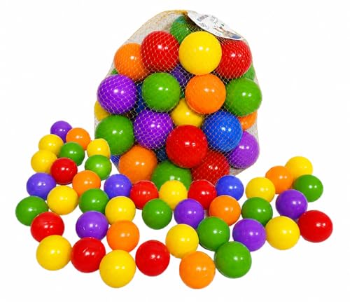 Sac avec 40 balles colorées de 7 cm de diamètre pour enfants, en filet pliable, pour piscine, chambre à coucher, jeu de 40 balles en plastique colorées (B)