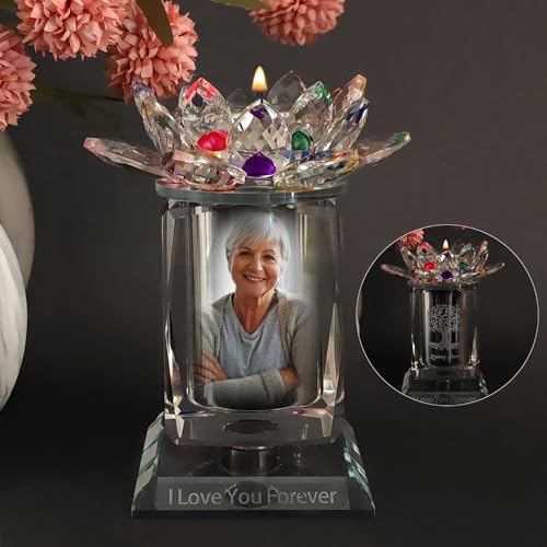 Contid C1208 Small Urns For Human,Cremation Keepsake Photo Urn Unique Rotatable Crystal Mini Urns cover