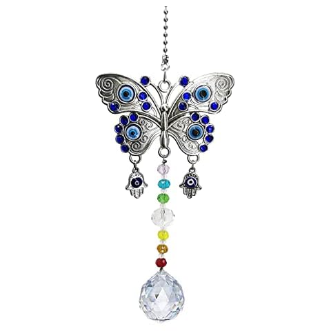 Peili Hanging Sun Catcher with Butterfly and Crystal Ball Cover