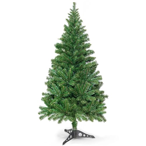 FB FunkyBuys 3ft Small Christmas Tree with Realistic 130 PVC Tips and Plastic Stand, Home Decoration with Easy Assembly Lush Xmas Tree - Premium Indoor Outdoor Small Christmas Decorations.