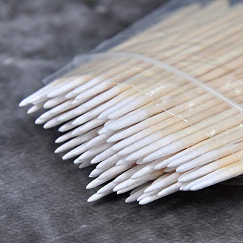 200pcs pointed cotton swabs 4 inch precision microblading cotton swab cotton sticks applicator for eyebrow tattoo beauty make-up nail clean wood handle pointed tip head