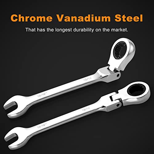 Image of Qnkaa Qnkaa12pcs Flexible Ratchet Wrenches Set SAE 1 /4 inch to 7 /8 inch Inch