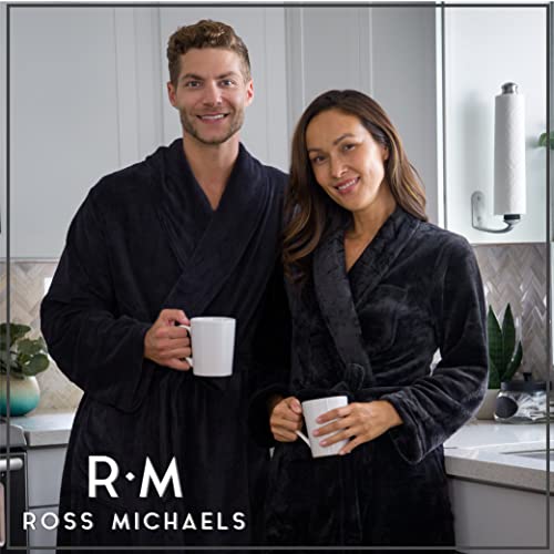 Ross Michaels Mens Robe Plush Big and Tall - Long Fleece Spa Bath Robe with Pockets - Bathrobe Gift for Men and Teens2