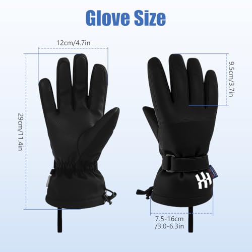 Image of GUSTAVE Winter Gloves for Men Women Warm Splashproof Windproof Hand Gloves for Winter Riding Touch Screen Finger Anti-Slip Design, Ski Glove, Bike Glove, Cycling