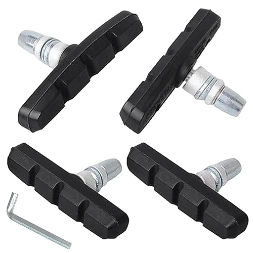 OTAIVE 4pcs V Bicycle Brake Blocks Set 70 mm Road Bike Brake Pads,Bicycle V Brake Blocks Set,V Bike Brake Pads,for Mountain Bikes Bicycle Hex Wrench Included