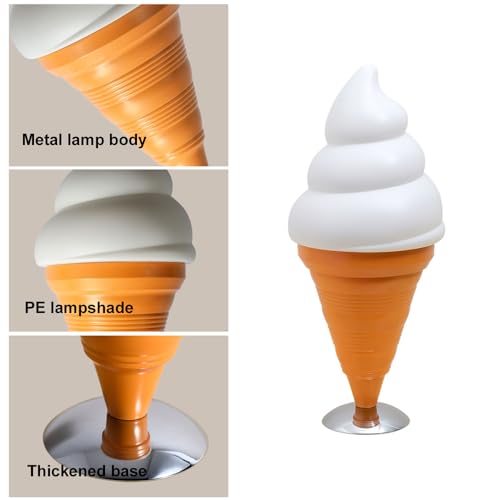 Image of Ice Cream Desk lamp Spiral Cone Decorative Table lamp Fixture, DIY Lighting Fixtures for Kitchens, Dining Rooms and More(Black)