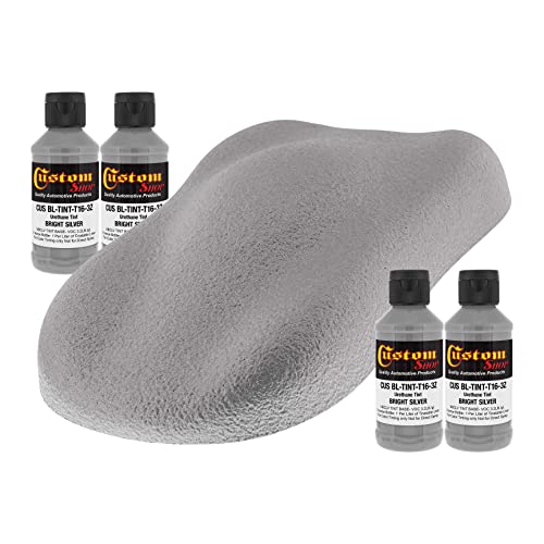 Image of Custom Coat 3 Ounce, Bright Silver, Bed Liner Tint Concentrate, 4 Pack