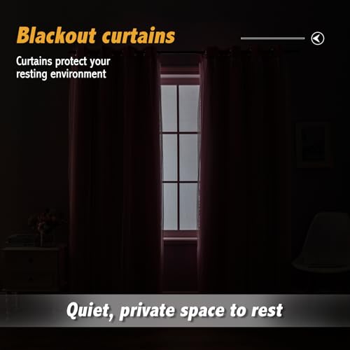 Image of Anytime Double Layer Blackout Curtains 2 Panels,52Wx120L,Pink
