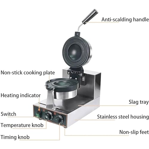 1300W Electric Burger Waffle Maker, Nonstick Panini Press z Timerem, Hamburger ze stali nierdzewnej i lodowa Patarka do użytku w restauracji domowej