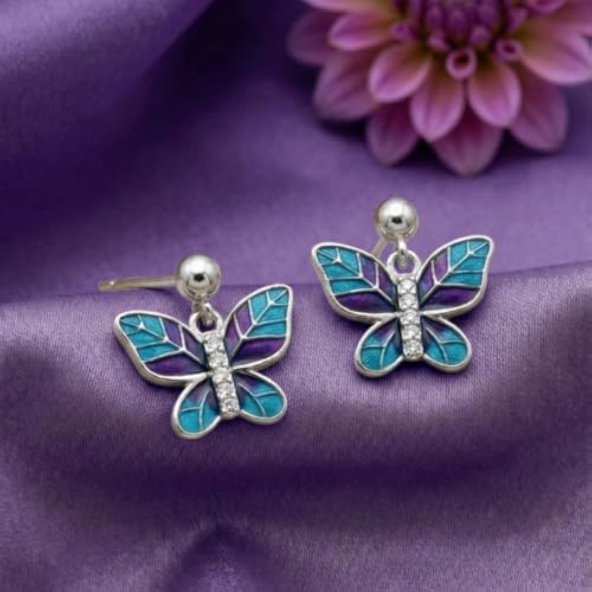 Stylish Multicolor Enamel Earrings, Vibrant Design