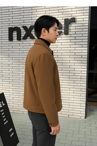 YOONIKK Store YOONIKK Classic Suede Jacket, Brown, XL - Image 4