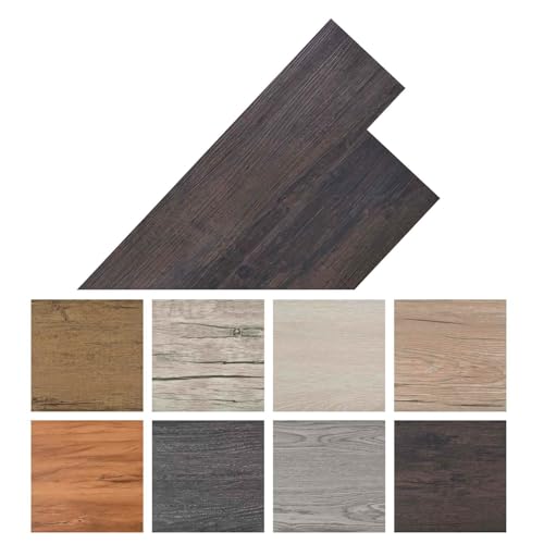 Planches de sol PVC marron foncé vidaXL 5,02 m² pour rénovation