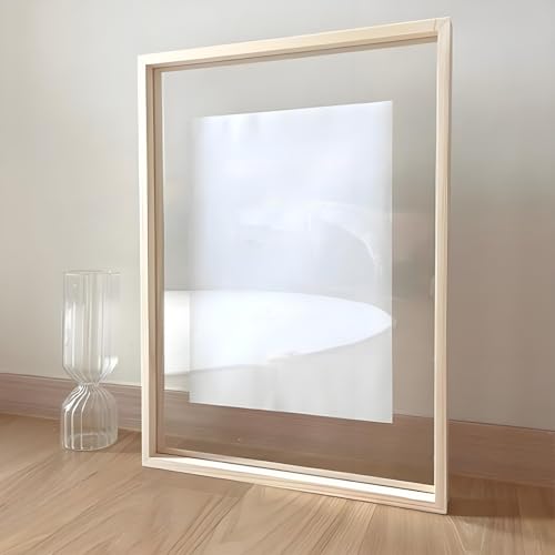 Acrylic Floating Frame - Double Sided Display for Botanical Art, Wall Decor & Certificates - Reversible Shadow Box for Home Office Gallery
